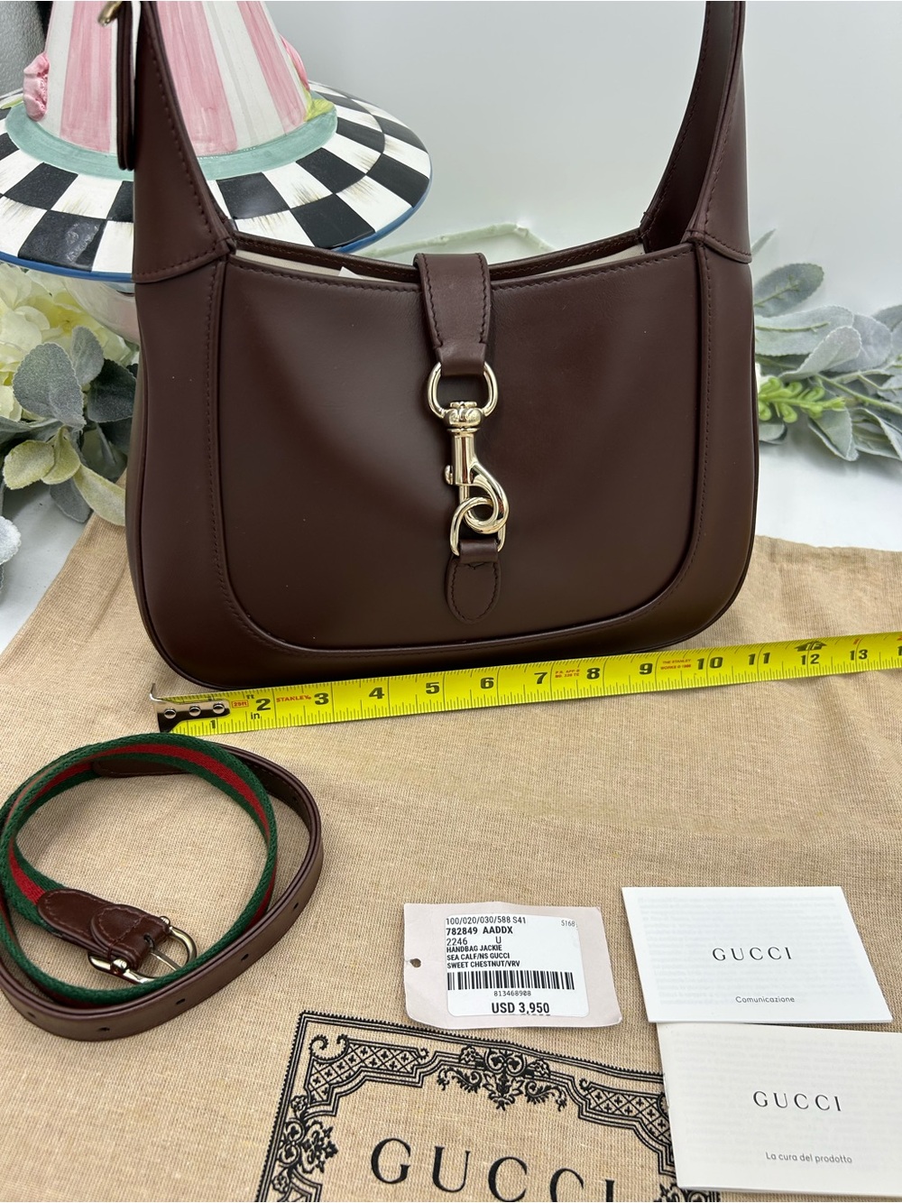 Women's Gucci Jackie 1961 calf skin Leather shoulder Bag made in Italy - Picture 7 of 16